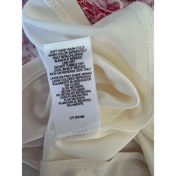 Danny and Nicole Womens Lace Pink and Cream Floral Dress Size 10 - Picture 10 of 10